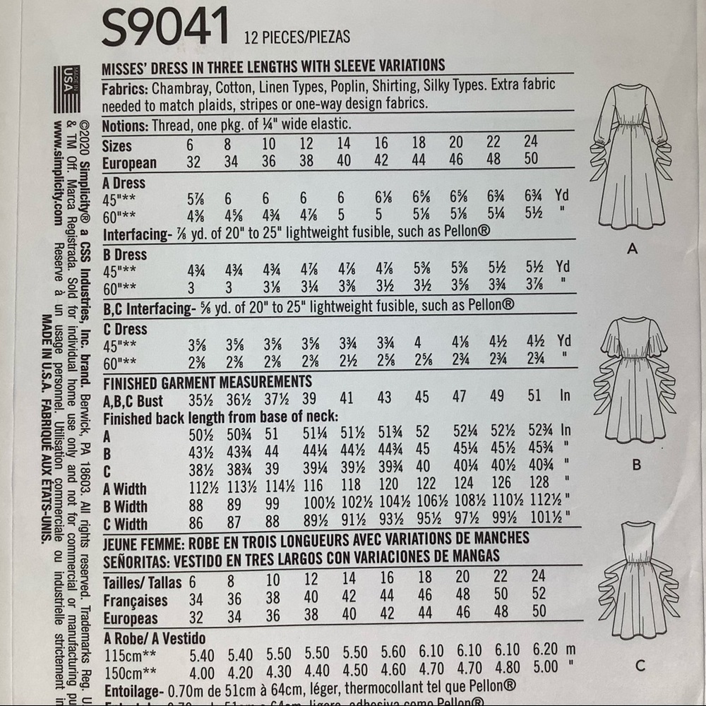 Simplicity Sewing Pattern S9041 - Picture 4 of 6